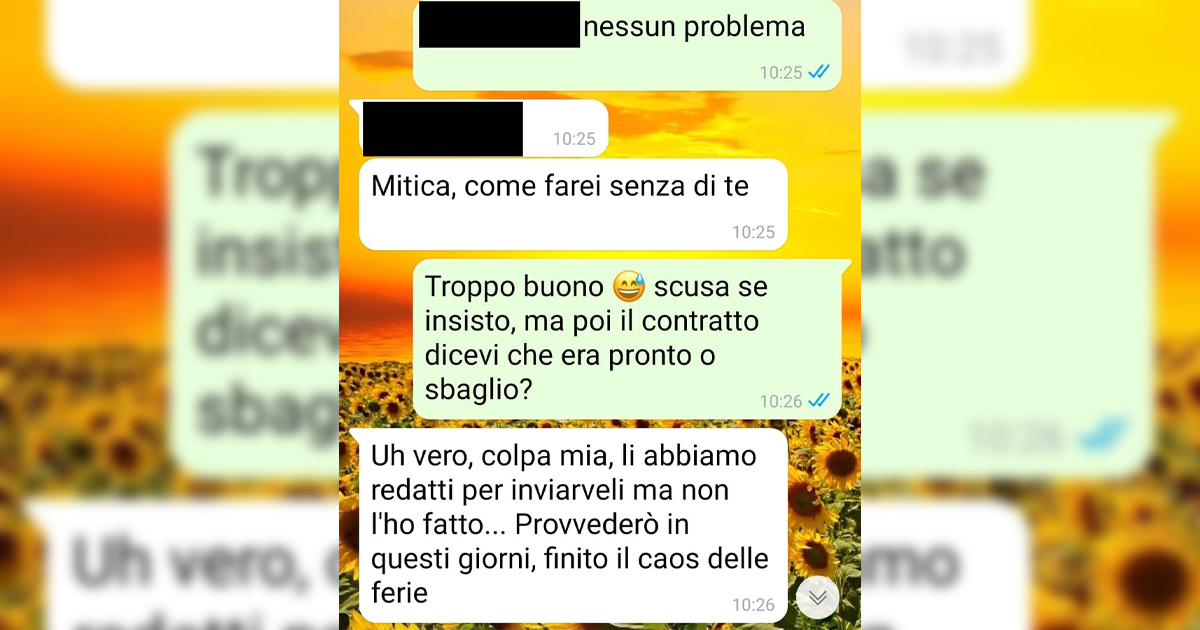 Il benservito all’improvviso